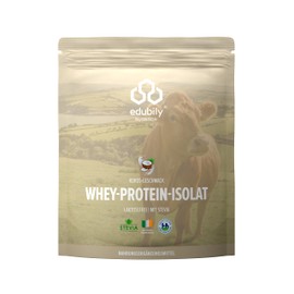 edubily nutrition® Whey Protein Isolate • Lactose Free • Very Soluble Protein Powder without Carbohydrates & Sugar • From Irish Pasture • 750 g (Coconut with Stevia)