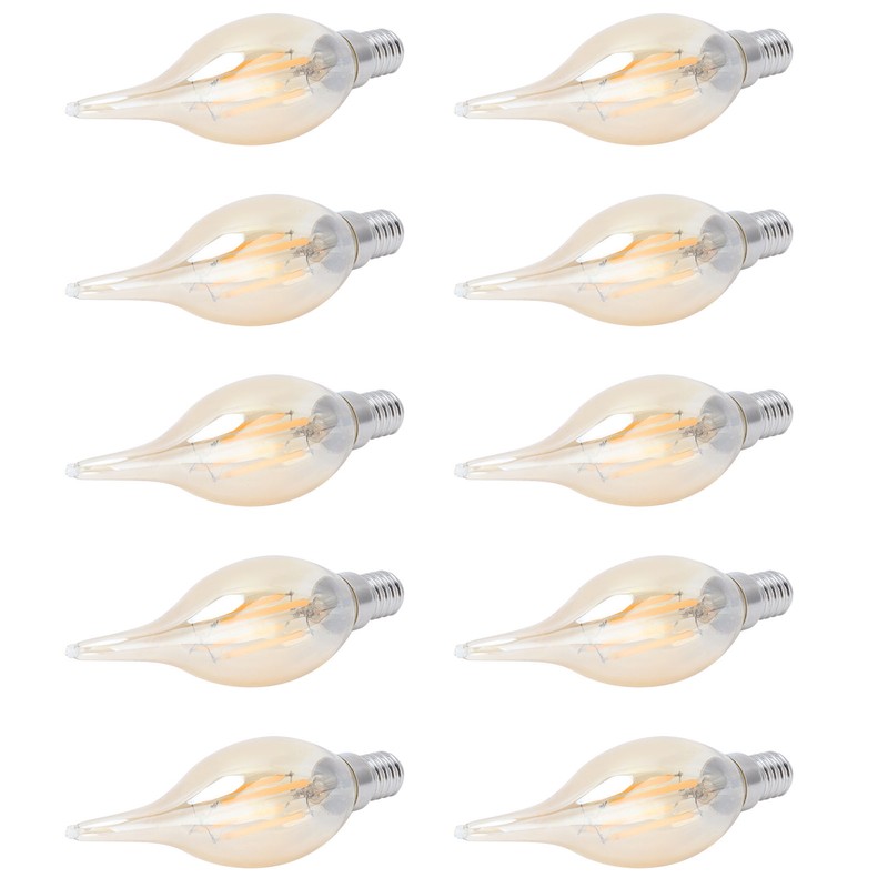 10PCS C35 LED Gold Filament Bulb 2700K 4W E14 Base