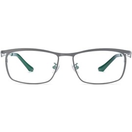 FONEX Pure Titanium Glasses Frame Men Square Eyeglasses Optical Eyewear F85775 (F85768 Grey, Clear)