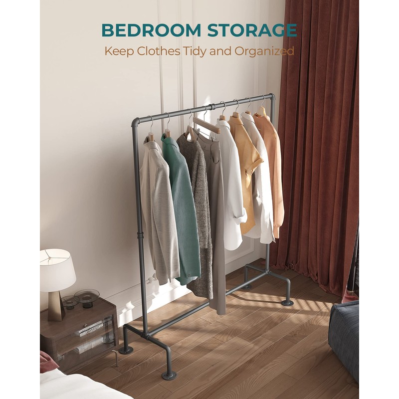 OROPY Industrial Pipe Clothing Rack Free Standing, Heavy Duty Detachable