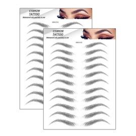 Yesallwas 4D Eyebrow Tattoo Sticker 22-Pairs False Eyebrows Long Lasting Waterproof Makeup Eyebrow Transfers Stickers for Women Lady 2 Sheets (style4 MM-10)