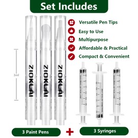 ZIOKLAI Touch Up Paint Pen 6PCS Set 3 Paint Touch Up Pens Fillable with Pointed, Round & Flat Tips Brushes Ideal for Wall Repair Window Wood Furniture Cabinet
