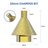 HUHAO Diamond Beveling Chamfer Bit for Angle Grinders,38mm Countersink Drill