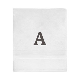 Avanti Linens - Bath Towel, Soft & Absorbent Cotton, Embroidered Bathroom Decor (Monogram Collection, Initial A)