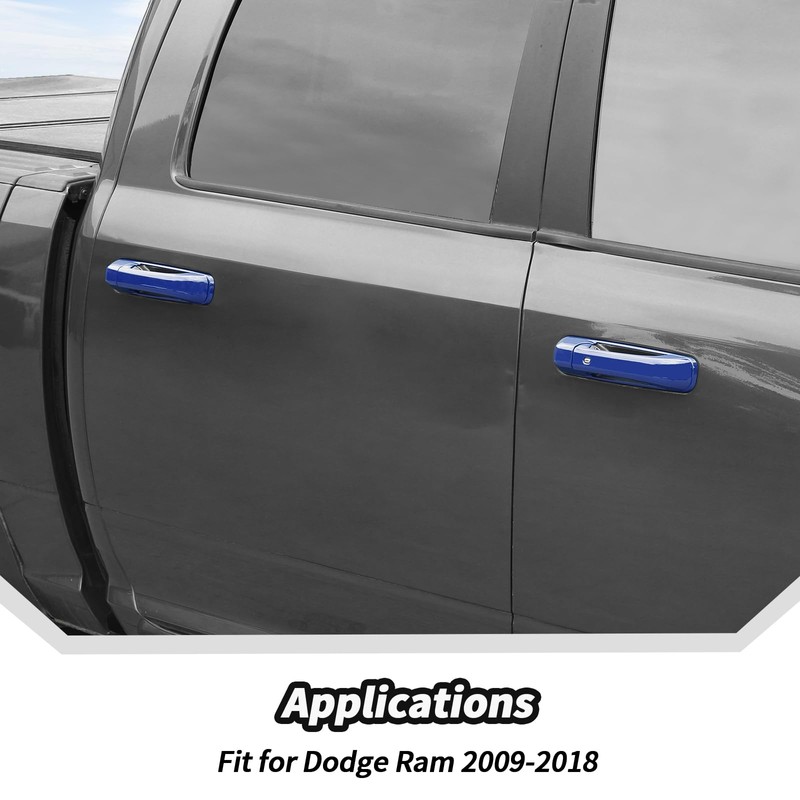 JeCar Blue Door Handle Cover Trim Fit for Dodge RAM