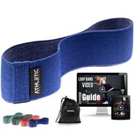 ATHLETIC AESTHETICS Premium Fabric Fitness Bands [Textile Fitness Band (Colourful) Single & as a Set + Bag and Video Course] Mini Band Fitness Band Training Band - Sports Bands Resistance Bands for