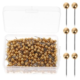 Healifty 400pcs Sewing Pins Ball Beads Head Pins Straight Quilting Pins for Dressmaker Jewelry Making Sewing and Craft Decoration (Gold)