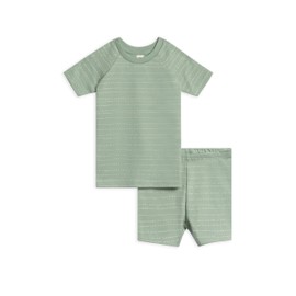 Colored Organics - Short Sleeve Organic Baby & Toddler Pajamas - 2-Piece Pj Set - Pebble/Jade 4T