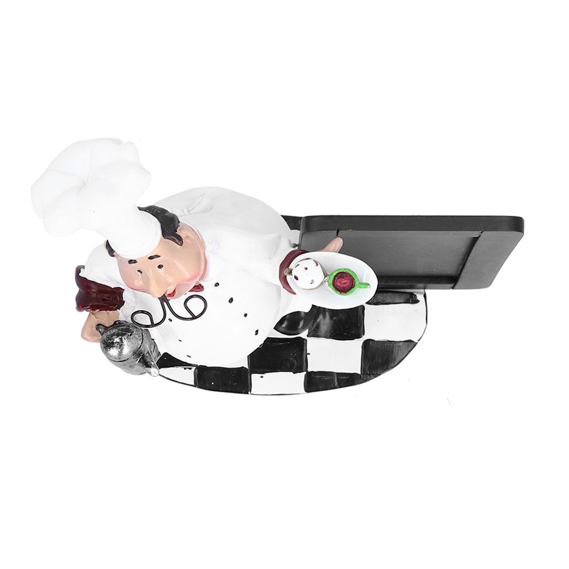 Resin Mustache Chef Figurine Fashion Small Ornaments Message Board Food