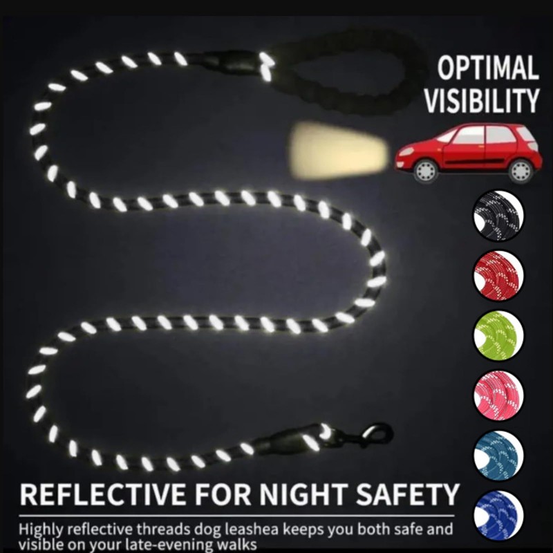 ProBytes 1.2M Dog Lead - Reflective Thread Safety Design, 360°