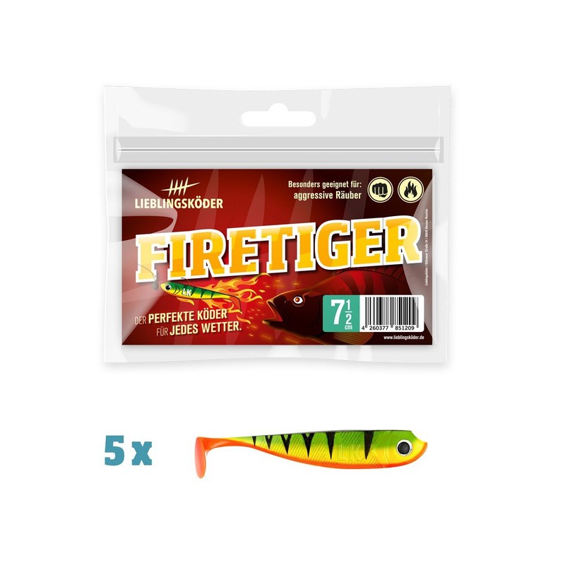 Lieblingsköder, 5 Rubber Fish for Zander Fishing, 7.5 cm, Zander