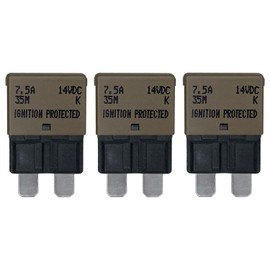 Auto Reset ATC/ATO 7.5 Amp Circuit Breaker Fuse for Automotive Marine RV Car Truck Audio Battery Protection Automatic Reset | Low Profile (7.5A, 3 Pack)