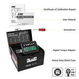 EWK 1/2-inch Drive Digital Torque Adapter 12.5-250 ft-lbs (17-340 Nm), Electronic Torque Wrench Converter with LED Display & Audible Buzzer Alert
