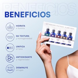 MIST JEWEL Kit sueros faciales Acido Hialurónico, Retinol, Vitamina C + E, Glicólico y Niacinamida Conjunto de serums Avanzado 5 serum (KIT Facial avanzado)