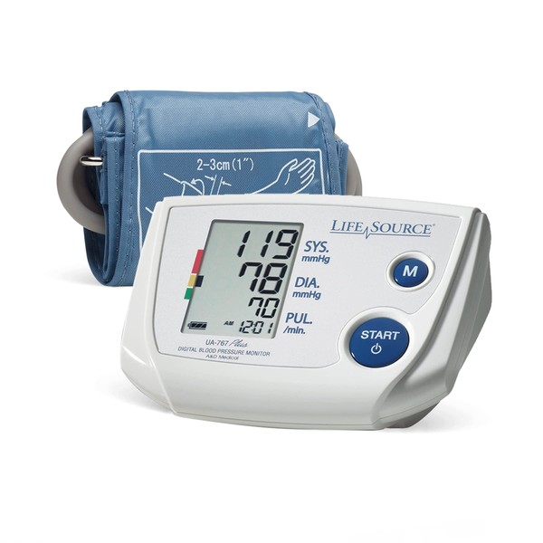 A&D Medical Premium Blood Pressure Monitor UA-767PSAC with Small Blood Pressure Cuff (16-24 cm / 6.3-9.4" Range), One-Click Operation, Irregular Heartbeat Detection, LCD BP Machine