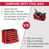 P.I.T. Mini Red Tool Box, Portable 5-Drawer Micro Roll Cab