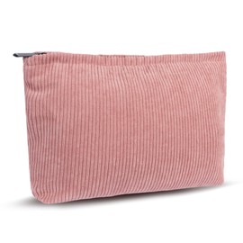 Small Corduroy Makeup Bag Zipper Pouch, Cosmetic Organizer Bag, Travel Cosmetic Pouch, Toiletry Bags for Women Travel Small Women Girls (Pink)