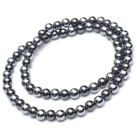 テラヘルツ鉱石 ゴム ネックレス 磁気ヘマタイト 8ｍｍ 60ｃｍ 健康 アクセサリー 頭から身に着けられる伸縮性ゴムのネックレス！ 公的機関にて検査済み