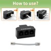 XANHAM XANHAM RJ11 Cable 3 Way Splitter 6P4C Connector Phone