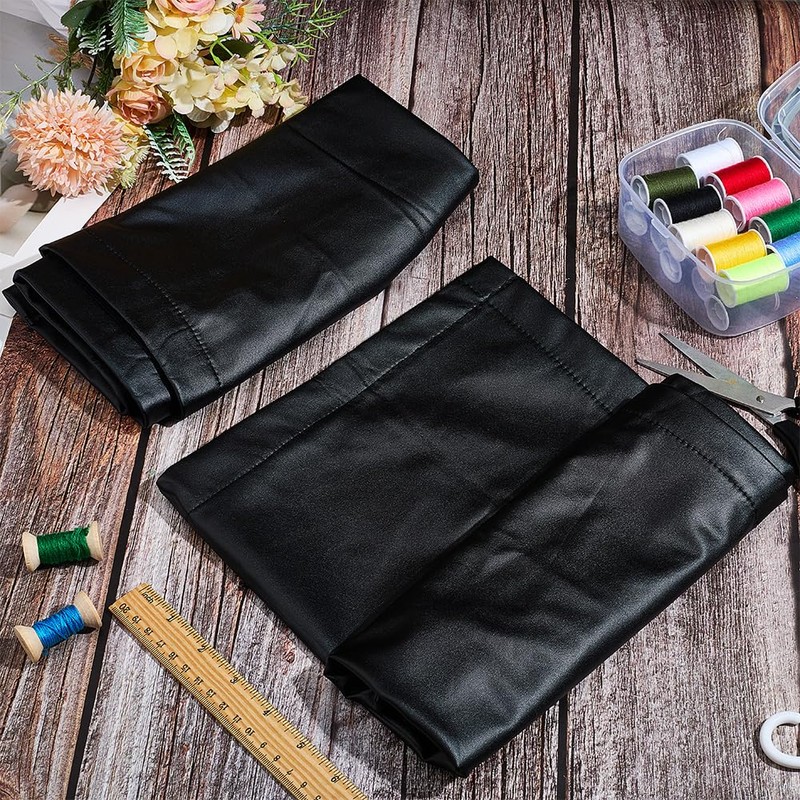 CALFOVERA 2PCS Waterproof PU Leather Armrest Covers Vintage Non-Slip Leather