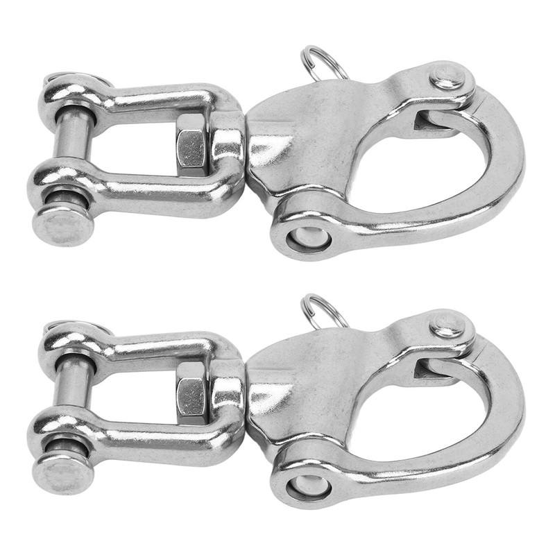 2PCS Snap Shackle 316 Stainless Steel Quick Release High Strength