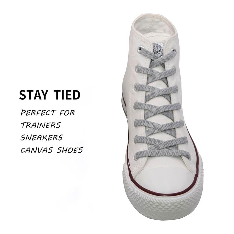 VSUDO VSUDO 80 cm Flat Light Grey Shoe Laces for