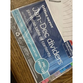 Office Depot Jan-Dec Dividers W/ Printable Table Of Contents