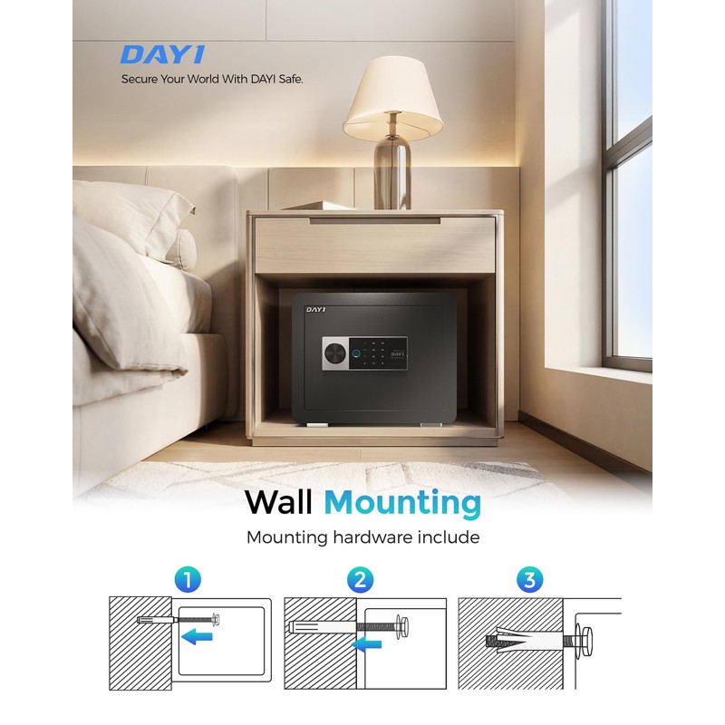 DAYI Biometric Fingerprint Safe Box, 0.8 Cubic Feet Home Safes