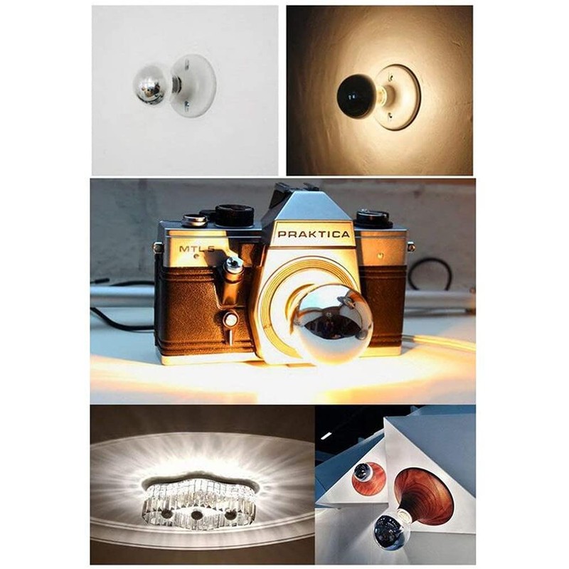 A60 Half Chrome Light Bulbs 3Pack 4 Watts(40W Equivalent)E27 Base