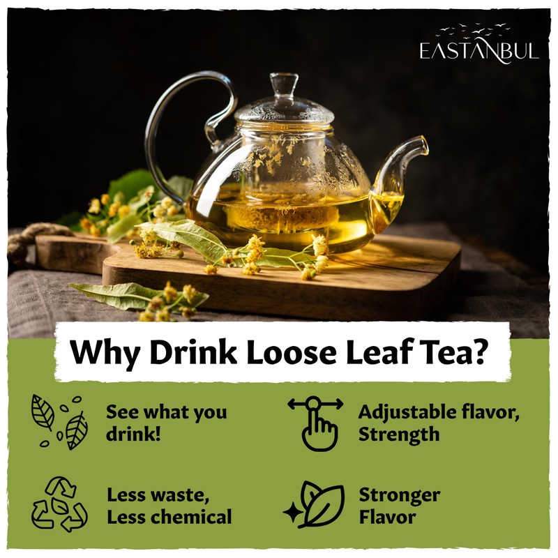 Eastanbul Linden Tea, 1.23oz, Linden Flower Loose Leaf Tea, AKA
