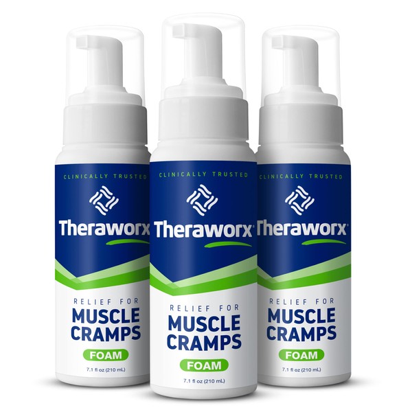 Theraworx Relief 3-Pack Fast-Acting Foam for Leg Cramps, Foot Cramps and Muscle Soreness, 7.1oz
