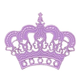 Crown Purple Princess Iron-On or Sew On Patch for Clothes Embroidered Iron-On Patch Applique Patch Size 8.0 x 6.5 cm