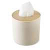 Zimon Toilet Paper Roll Dispenser with Bamboo Lid, Decorative Round