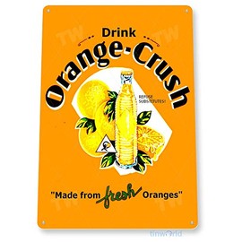 Tinworld Tin Sign Drink Orange Crush Retro Soda Metal Sign Decor Kitchen Cottage Farm A344