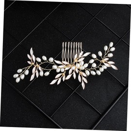 Mikinona 1pc Handmade Bridal Alloy Leaf Hair Comb Elegant Wedding Hair Accessory for Bride for Traditional Chinese Attire Delicate Embellished Decoration Unique and Charming Side Comb for