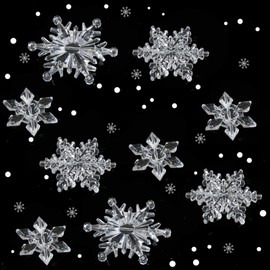HERZWILD Christmas Tree Decorations Snowflakes Pendants Pack of 35 Clear Acrylic Crystal Snowflakes Decoration Christmas Tree Pendant (Transparent)