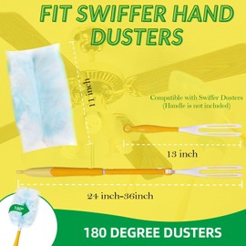 Frescares Duster Refills,Static Dust Removal Brush Disposable Replacement Head Compatible with Swiffer,Duster Refills for Dusting Electronics,Furniture,Blinds,Ceiling Fans (Blue, 18 PCS) | Frescares