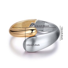 Crataly Chunky Stack Cuff Bracelets, 18K Gold Fashion, Stainless Steel, Nickel-Free, Hypoallergenic for Women