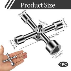 DmDoyy Triangular Key, Universal Control Cabinet Key, 5 Size Inner Dimensions 7 mm/10 mm/12 mm/13 mm/18 mm, Triangle Key for Electric Box, Gas, Water, Electricity Meter, Box, Cabinet, Triangular Key