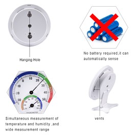 Greenhouse Thermometer - 2 Pack Indoor Outdoor Thermometer Hygrometer with Desktop Temperature and Hygrometer, Suitable for Terrace, Swimming Pool, Kitchen, Garden, Wall, Greenhouse