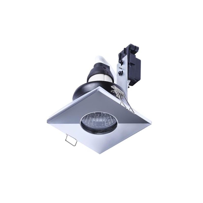 LITECRAFT Recessed Downlights Square Fixed IP65 Spotlights - (Polished Chrome,