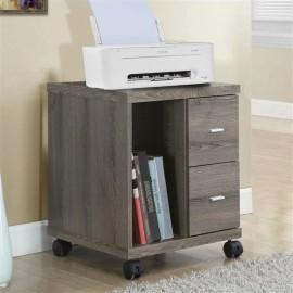 Monarch Office File Cabinet Printer Cart Mobile Storage Work Laminate Brown
