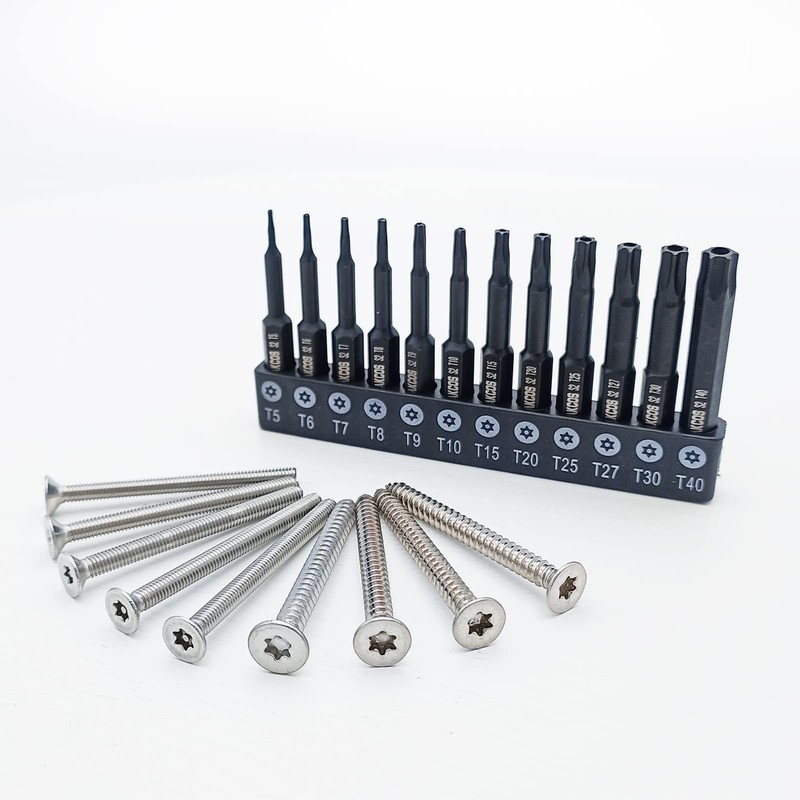 DAKCOS 12-Piece Tamper Proof Torx Bit Set, Premium S2 Alloy