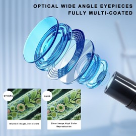 [Dual Power Supply] Compound Monocular Microscope 40X-2000X for Adults & Students – All-Metal STEM Lab Kit w/Glass Optics, Dual LED, Slides & Carry Case