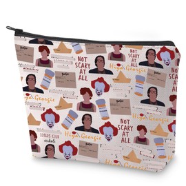 BLUPARK WTD Lover Makeup Bag NOT SCARY AT ALL Canvas Zipper Pouch SK Inspired Cosmetic Bag Joker Lover Gift Horrible Movie Gift (NOT SCARY AT ALL)