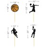 Moitkptt 24Pcs Basketball Cupcake Toppers for Party Decorations, Player &