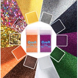 Chunky Glitter and Fine Glitter for Crafts – Set of 10 Professional Polyester Glitter Craft Glitter for Resin Glitter – 8 Extra Fine Glitter, 2 Chunky Holographic Glitter, 1 Glow in The Dark Powder!