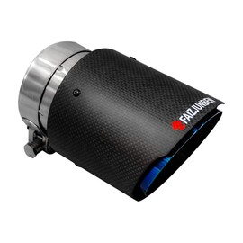 FAIZJUNBEN Carbon Fiber Exhaust Tips, 3 Inch Inlet, 4 Inch Outlet, Frosted Carbon Fiber Exhaust Tips, Stainless Steel Blue Carbon Fiber Car Exhaust Tips.