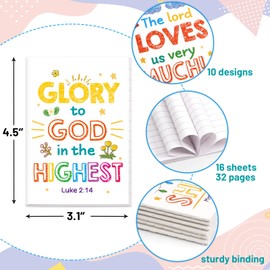 Fancy Land Christian Notepads for Kids Bible Verse Notepad Religious Party Favors Inspirational Journals Note Pad for Sunday School Classroom Office Supplies 12 Pcs