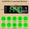 ALEENFOON Digital Wall Clock, 13" Large Digital Clock with Remote